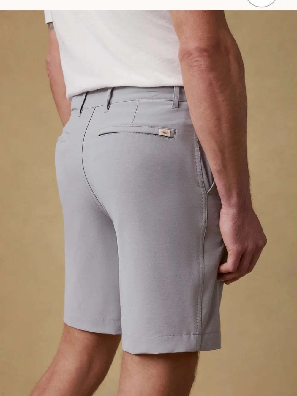 Faherty Belt Loop All Day Shorts in Ice Gray Performance Flat-Front NWT
